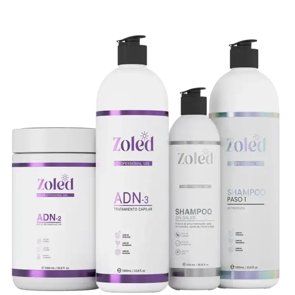 Sistema ADN Capilar: Shampoo paso1, ADN 2 y 3, Shampoo sin sales