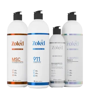 Sistema Capilar 911 incluye: shampoo paso 1, tratamiento 911, tratamiento MSC, shampoo sin sales