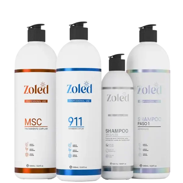 Sistema Capilar 911 incluye: shampoo paso 1, tratamiento 911, tratamiento MSC, shampoo sin sales